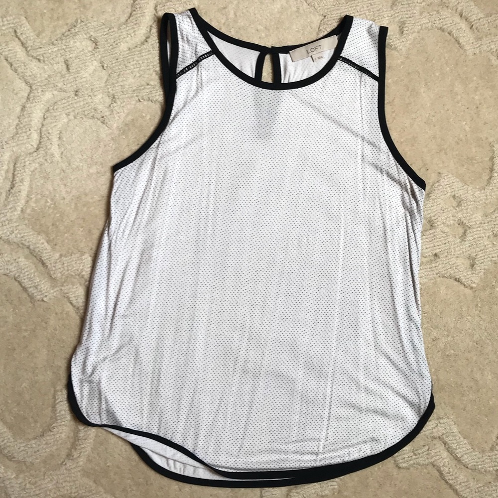 LOFT black and white polka dot tank shirt